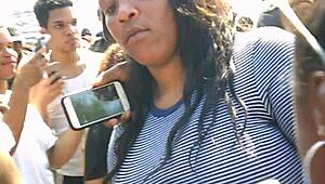 bbw shows off fat cameltoe in public at pride 2016