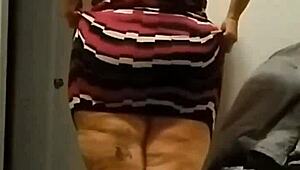 In slow motion, Misfitangel, the BBW star, engages in ass worshiping.