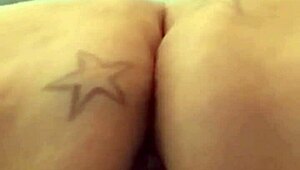 In slow motion, Misfitangel, the BBW star, engages in ass worshiping.