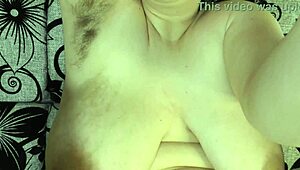 Chubby Milf Reveals Hairy Pussy and Armpits Up Close