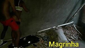 skinny teen enters the dick in abandoned favela house until big guy cums