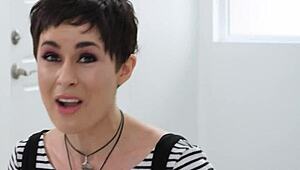 olive glass, big tits milf, toys hairy pussy to climax.