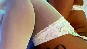 Butt plugged petite cutie Cali Caliente rides in cowgirl and missionary for hard cum in quickie POV