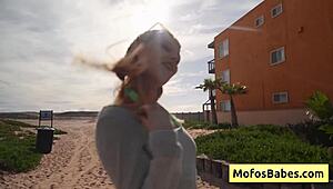 Hey, wanna watch this blonde slut suck cock in a car?