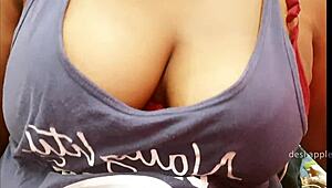 A sexy Indian maid shows off her boobs