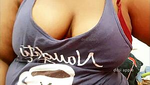 A sexy Indian maid shows off her boobs
