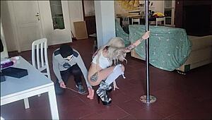 Chantal channel and her pole dances teacher