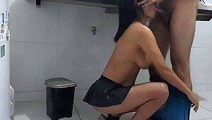 My stepmom wears skimpy outfits when her husband’s away. This time, I’ll nail her while her friend watches.