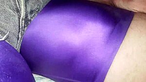 Teasing with a big spandex bulge in tight gear