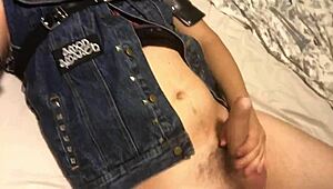 I, the gay metalhead bodybuilder, play with my muscular cock