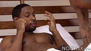 stud deangelo jackson barebacks inked gay elijah wilde in intense interracial threesome