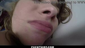 Teen shoplifter banged hard by mall officer while stepdad watches in shock