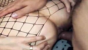 Wow, can you believe this sexwife bangs her husband's friend in stockings?