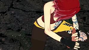 Sex with tattooed Lilith in 3D hentai style