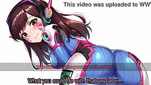 D.va's edging game in Overwatch: A femdom submissive experience