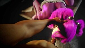 I watched pink-haired slut seduce detective in missionary