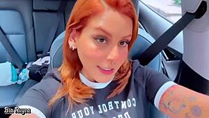 hey, this latina gives a hot blowjob in the car until getting tons of cum