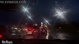 hey, this latina gives a hot blowjob in the car until getting tons of cum