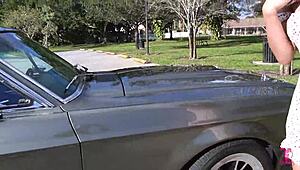 met this latina babe in the parking lot and fucked her in my mustang 67
