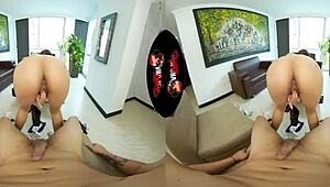 i'm this beautiful latina babe undressing my big tits before fucking in vr reality