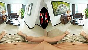 i'm this beautiful latina babe undressing my big tits before fucking in vr reality