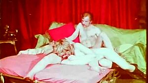 join this vintage bisexual threesome with hairy pussies and group action