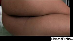 Diamond’s lingerie consisting of fiery red colored outfit boosts her anal experiences