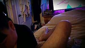 MILF Gives Detailed Blowjob to Her Man with Passion