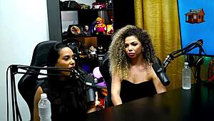 Dani Motta Shows Natural Tits, Presenter Gets Aroused in Sheer Red Podcast