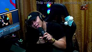 Dani Motta Shows Natural Tits, Presenter Gets Aroused in Sheer Red Podcast