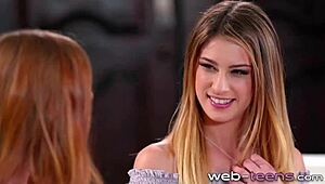 Redheaded Teen Scissors with Petite Partner in HD