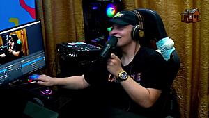 Dani Motta Shows Natural Tits, Presenter Gets Aroused in Sheer Red Podcast