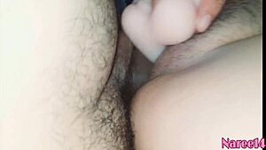 Man, this huge dildo felt so real, then he slid in with it deep!