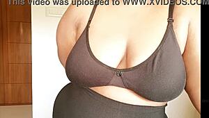 Sexy sister playing with her big boobs