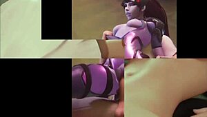 เฮ้ย ดูคอมไพล์ 3D การ์ตูนของสาว overwatch ในเกมเฮนไตแบบบ้าคลั่ง - มันดุเดือด!