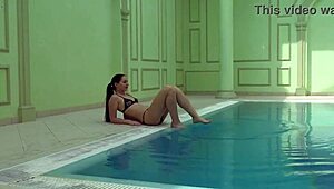 Kittina Ivory Boldly Undresses in the Swimming Pool