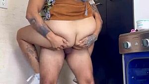 El compadre sneaks his rod near me in the kitchen! 😳