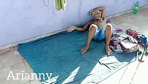 Leo Ogro and Arianny Koda RJ went to the terrace to hang clothes and ended up banging hard.