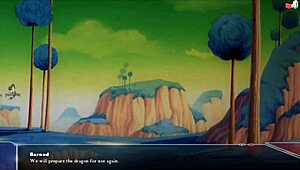 dragon ball divine adventure part 43 with goddess giving an epic tit job in anime style.