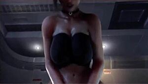 She endures intense anal and blowjob in 3d animation