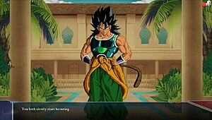 dragon ball divine adventure part 43 with goddess giving an epic tit job in anime style.