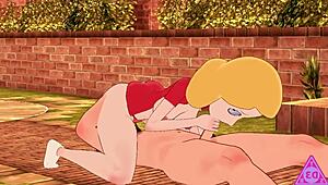 Beth Smith from Rick and Morty in wild hentai blowjob action?