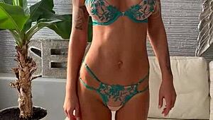 monika fox poses in sexy lingerie showing big fake tits during pornshoot