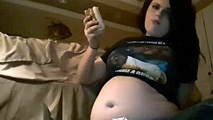 burrito belly stuffing with chubby brunette young 18+ big tits