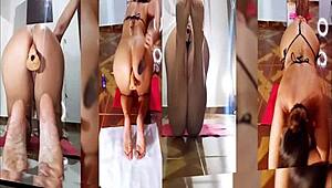 Latest Homemade Compilation: Fat Babe in Lingerie with Dildo in POV Action. What’s Your Favorite Clip?