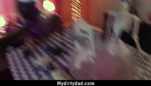 A masked step daughter seduces in this narrative