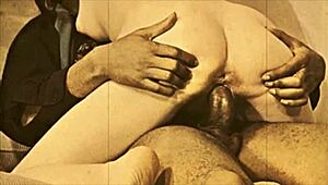 vintage interracial threesome with hairy black studs in retro group action surprises everyone