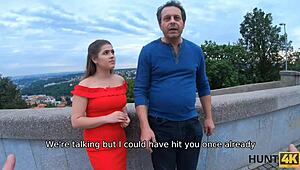 Hey, see this Prague girl in red dress strip for cash with step dad's nod?
