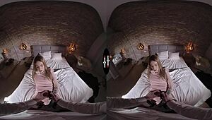 Exploring freedom in a dark VR room.