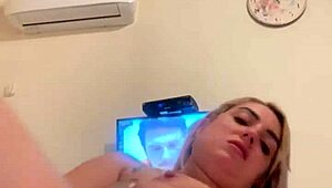 Sexy blonde Alina Modelista masturbates with big ass and tattoos 😍